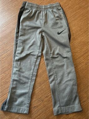 Nike Kids Gray Joggers with Black Swoosh